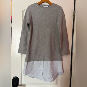 ZARA Trafaluc Collection. Gray Long Sleeve Dress with Shirt Details. Size Small.